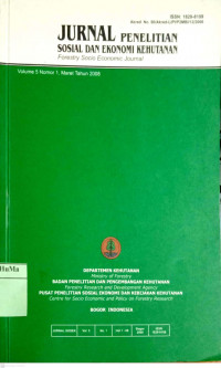 Jurnal Penelitian Sosial dan Ekonomi Kehutanan : forest socio economic journal -vol.5