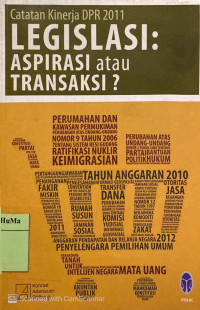 Catatan Kinerja DPR 2011 Legislasi : aspirasi atau transaksi?