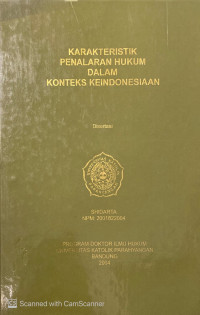 Karakteristik Penalaran Hukum Dalam Konteks Ke Indonesiaan