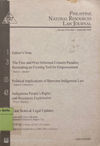 Image of Philippine Natural Resources Law Journal - Volume 12