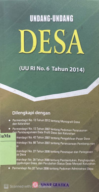 Image of Undang - Undang Desa : UU RI No. 6 tahun 2014